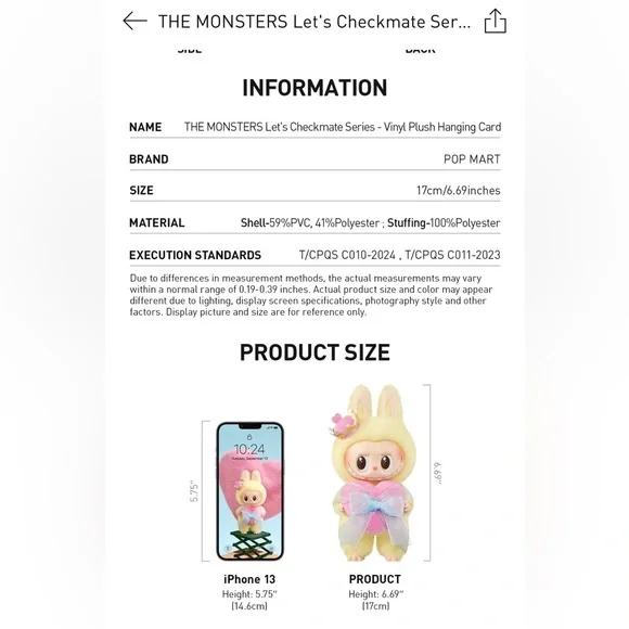 Labubu Let’s Checkmate QUEEN Vinyl Face Plush Pendant - Picture 9 of 11